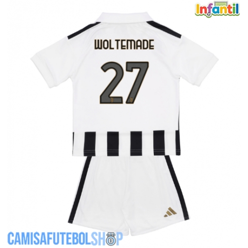 Camisa de time de futebol Juventus Nick Woltemade #27 Replicas 1º Equipamento Infantil 2026-27 Manga Curta (+ Calças curtas)
